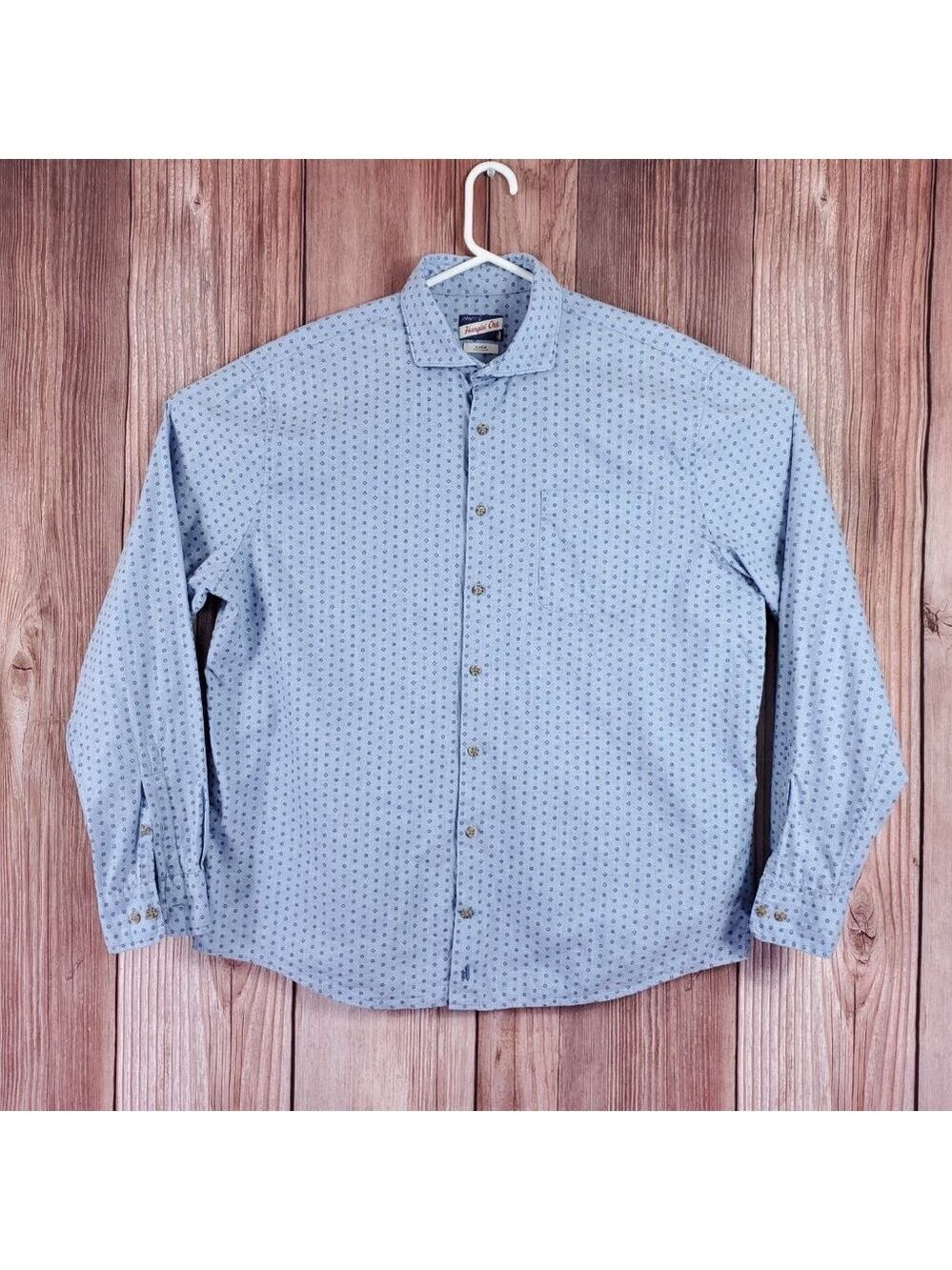 Johnnie-O Conrad Hangin Out Shirt Mens XL Blue Chambray Button Up JMWL6380